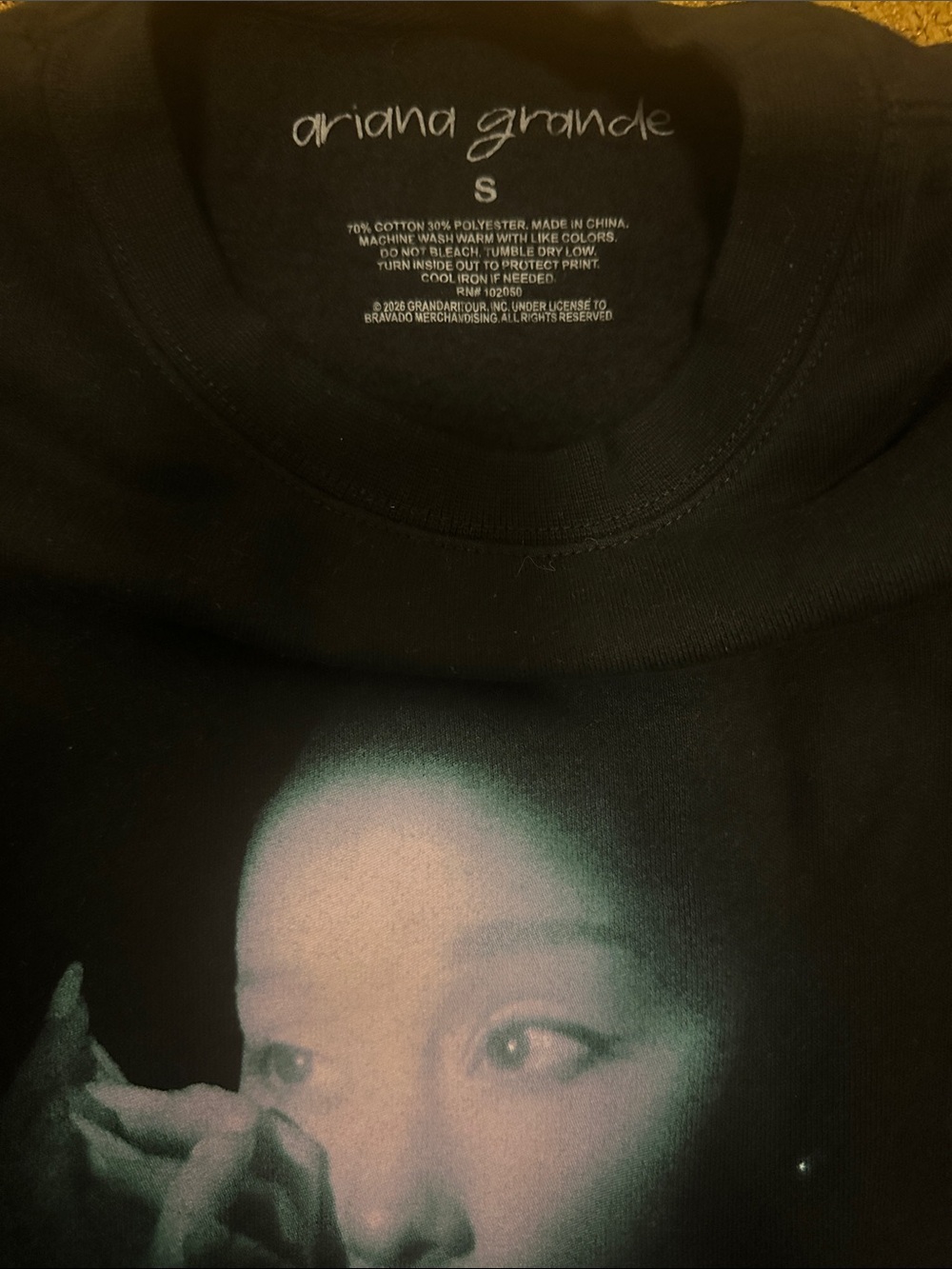 Ariana Grande Black Crewneck with Spotlight Portrait Graphic - Picture 2 of 4
